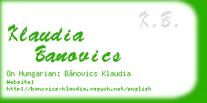 klaudia banovics business card